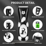 LEMULEGU Powerful Electrict Handy Pet Hair Shaver Kits with USB Chargeable Waterproof Body Hair Grooming Clippers for Dogs and Cats Black Siberian Husky with 8 Shaped Plugs Black-2