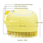 Pet Dog Cat Shedding Shampoo Brush Pet Bath Massage Shower Bubbles Self Cleaning Dog Grooming Brush Scrubber Brush for Bathing Hair Removal Soft Silicone Rubber Brushes (8*8cm, yellow)