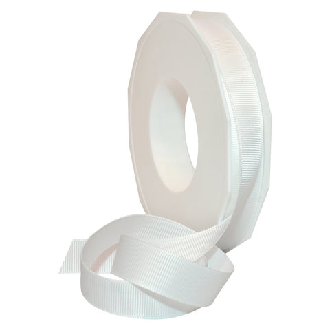 Morex Ribbon 06616/20-029 Grosgrain Polyester Ribbon, 5/8-Inch by 20-Yard, White 5/8" x 20 Yd