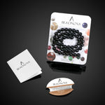 BEADNOVA Black Onyx Beads Natural Crystal Beads Stone Gemstone Round Loose Energy Healing Beads with Free Crystal Stretch Cord for Jewelry Making (8mm, 45-48pcs) 8mm 01) Black Onyx Agate Round Beads