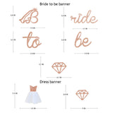 pinkblume Rose Gold Bride To Be Banner Sign Double Sided Glitter Paper 3D Wedding Dress Diamond Bride Garland Bunting for Bridal Shower Wedding Engagement Bachelorette Hen Party Decorations Supplies