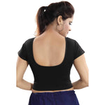 Fressia Fabrics Women's Cotton Solid 3/4 Sleeve Saree Blouse