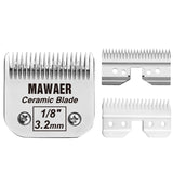 MAWAER 3.2mm Pet Clippers Replacement Blade for A5 Style Pet Clipper Blades with Ceramic Blades + 440C Stainless Steel Compatible with Most Andis, Oster, Wahl A5 Clippers (1/8 Inch) 1/8 Inch--3.2mm