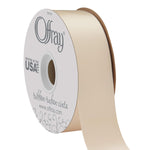Berwick Offray Double Face Satin Ribbon, 50 Yards, Ivory Solid