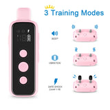 Bousnic Shock Collar for Dogs - Waterproof Rechargeable Dog Electric Training Collar with Remote for Small Medium Large Dogs with Beep, Vibration, Safe Shock Modes (8-120 Lbs) (Pink) Pink