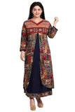 Zen Women's A-Line Rayon Embroidered Kurta Plus Size 48-58 (Size up to 9XL)