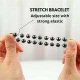 Crystal Vibe 8mm Hematite Bracelet - Elastic Adjustable Crystal Bracelet for Spiritual Healing, Positive Energy – Beaded Bracelet for men women