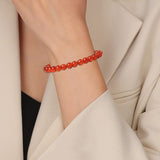 Svovin 12Pcs Gemstone 6mm Semi Precious Round Beaded Bracelet Set For Women Men Healing Crystal Stretch Energy Stone Bead Bracelets Jewelry