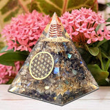 Orgone Pyramid | Labradorite Orgonite Pyramid for Confidence & Self-Empowerment | Healing Crystal Gemstone Pyramid | Orgone Pyramid Crystal - Handmade In India