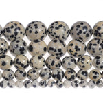 Natural Stone Beads 8mm Dalmatian Beads Gemstone Round Loose Beads Crystal Energy Stone Healing Power for Jewelry Making DIY,1 Strand 15"