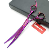 7.0in Professional Pet Grooming Scissors Set,Straight & Thinning & Curved Scissors 4pcs Set for Dog Grooming (Violet) Violet