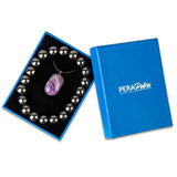 PERA PETRA Hematite Bracelet - Hematite Crystal Bracelet for Women, Healing Beaded Bracelets for Men, 10mm Beads Natural Stone Bracelet, with Amethsyt Gemstone Necklace Gift