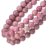100Pcs Natural Crystal Beads Stone Gemstone Round Loose Energy Healing Beads with Free Crystal Stretch Cord for Jewelry Making (Rhodochrosite, 8MM) Rhodochrosite