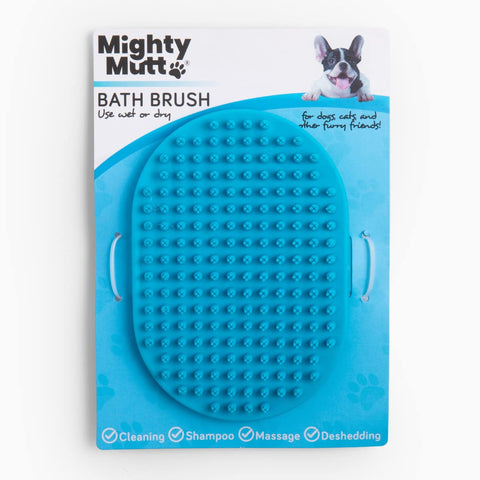 Mighty Mutt Rubber Bath Brush | Dog Grooming for Long and Short-Haired Dogs | Easy to Hold Natural Rubber with Massaging Bristles | Pet Bath & Shower Scrubber Product | Use Wet or Dry