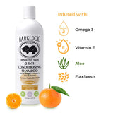 BarkLogic Plant Based 2 in 1 Dog Shampoo and Conditioner, Tangerine, 16 fl oz - No Parabens, No Phthalates, No Sulfates, No DEA & PEG, Hypoallergenic