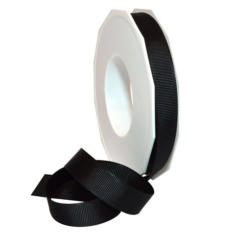 Morex Ribbon Polyester Grosgrain Ribbon, 7/8" x 100 Yd, Black