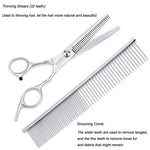 Freewindo Dog Grooming Scissors Kit, Safety Round Tip, Heavy Duty Stainless Steel Dog Scissors and Dog Nail Clippers, 6 in 1 Dog Grooming Kit Scissors for Dogs and Cats