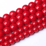 6MM 61pcs Red Glass Beads for Jewelry Making Round Loose Spacer Crystal Energy Healing Power Stone Beads DIY Bracelet Necklace Accessories 6mm