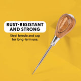 General Tools Scratch Awl Tool with Hardwood Handle - Scribe, Layout Work, & Piercing Wood - Alloy Steel Blade 1