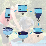 Foldable Dog Paddling Pool pet Bathtub pet Paddling Pool PVC Non-Slip Paddling Pool Suitable for All Kinds of Pets (80x30, Blue) 80x30