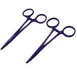 Motanar Pet Colourful Stainless Steel Hemostat Hemostatic Forcep,Pet Ear Hair Pull Forcep,Bend Head and Straight Head kit (Purple) Purple