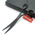 7.0in Professional Pet Grooming Scissors set,Straight & Thinning & Curved scissors 4pcs set for Dog grooming (Matt Black) Matt Black