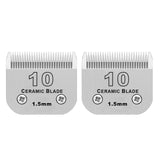 DODAER 2 Pack 10 Blade Dog Grooming Clipper Replacement Blades Compatible with Andis/Wahl/Oster Dog Clippers,Detachable Ceramic Blade & Stainless Steel Blade,Size-10, 1/16-Inch Cut Length 10# 2 PACK(1.5mm）