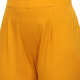 NAINVISH Women Yellow A-Line Crepe Kurti with Pant (SD090)