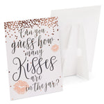 Sparkle and Bash 61 Piece Guess How Many Kisses Bridal Shower Game for Wedding Party (1 Rule Board, 60 Guessing Cards)
