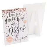 Sparkle and Bash 61 Piece Guess How Many Kisses Bridal Shower Game for Wedding Party (1 Rule Board, 60 Guessing Cards)