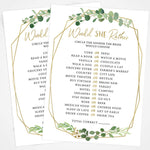 Printed Party Bridal Shower Game, Would She Rather, Greenery, 50 Cards Would She Rather Game