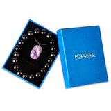 PERA PETRA Black Obsidian Bracelet - Black Onyx Crystal Bracelet for Women, Black Beaded Bracelet for Men, 10mm Beads Natural Stone Bracelet, with Amethyst Healing Necklace Gift