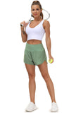 THE GYM PEOPLE Womens High Waisted Running Shorts Quick Dry Athletic Workout Shorts with Mesh Liner Zipper Pockets Jasmine Green Medium