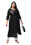 Yash Gallery Women's Plus Size Plus Size Rayon Embroidered Front Slit Kurta for Women