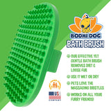 Bodhi Dog Shampoo Brush | Pet Shower & Bath Supplies for Cats & Dogs | Dog Bath Brush for Dog Grooming | Long & Short Hair Dog Scrubber for Bath | Professional Quality Dog Wash Brush One Pack Green