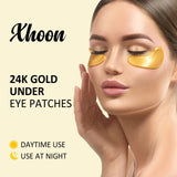 Xhoon 24K Gold Under Eye Patches - 20 Pairs Under Eye Mask Amino Acid & Collagen, Under Eye Mask for Face Care, Eye Masks for Dark Circles and Puffiness, Under Eye Masks for Beauty & Personal Care 20Pairs