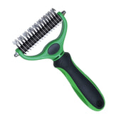 Kiloforest Pet Grooming Tools Brush for Dogs/Cats-2 Sided Shedding and Dematting Undercoat Rakes Combs (Green) Green