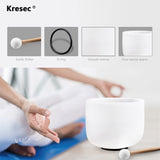 Kresec 9 Inch 432Hz Perfect Pitch Crystal Singing Bowl D Note (±10 cents) Sacral Chakra with O-ring and Mallet for Meditation, Yoga, Spiritual and Body Healing and Energy Cleansing