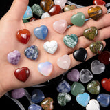 15 PCS Tiny Natural Heart Crystals Shaped Healing 0.8 Inch Love Mini Gemstones Chakra Stones Polished Mini Pocket Set Bulk Decor for Meditation Reiki Balancing Gift for Crystal Lover collects Rocks