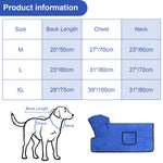 COITEK Dog Bathrobe Towel with Double Pocket, Wearable Dog Towel Super Absorbent Fast Drying Pet Towel Soft Dog Bath Robe with Hat and Belt for Medium Large Dogs X-Large:Back Length 29"/75cm