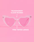 xo, Fetti Bachelorette Heart Sunglasses Set - 8 Pieces | Clear + Pink Bach Party Decoration, Bridesmaid Sunnies Favor, Bride to Be Gift + Bridal Shower Supplies