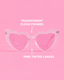 xo, Fetti Bachelorette Heart Sunglasses Set - 8 Pieces | Clear + Pink Bach Party Decoration, Bridesmaid Sunnies Favor, Bride to Be Gift + Bridal Shower Supplies