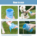 Anipaw Dog Paw Cleaner, 2-in-1 Silicone Dog Paw Washer Cup with Pet Cleaning Brush & Towel, Portable Dog Feet Cleaner, Paw Washer for Dog Grooming with Muddy Paw, Remove Mud and Dirt up to 90% Head Brush Style