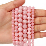 60pcs 6mm Natural Stone Beads Rose Quartz Beads Energy Crystal Healing Power Gemstone for Jewelry Making, DIY Bracelet Necklace