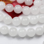 Natural Jade Stone Beads Crystal Beads Energy Healing Crystals Jewelry Chakra Crystal Jewerly Beading Supplies White Jade 10mm 15.5inch About 36-40Beads