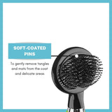 CONAIRPRO dog & cat Dog Brush for Shedding, Medium Slicker Brush with Reinforced Metal Tips, Ideal for Midsized Breeds