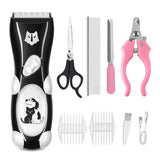 LEMULEGU Powerful Electrict Handy Pet Hair Shaver Kits with USB Chargeable Waterproof Body Hair Grooming Clippers for Dogs and Cats Black Siberian Husky with 8 Shaped Plugs Black-2