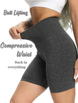 OQQ Women's 3 Piece High Waist Workout Shorts Butt Lifting Tummy Control Ruched Booty Smile Yoga Short Pants Grey Blue Avocadogreen Large