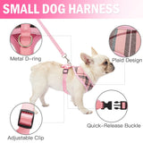 PUPTECK Soft Mesh Dog Harness Pet Puppy Cat Comfort Padded Vest No Pull Harnesses Medium Light pink