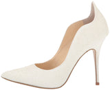 Jessica Simpson Womens Wayva Rhinestone Pointed Toe Heels 8 White